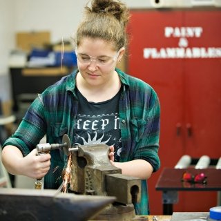 Student working in Science Shop