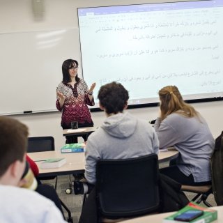 Faculty member teaching class