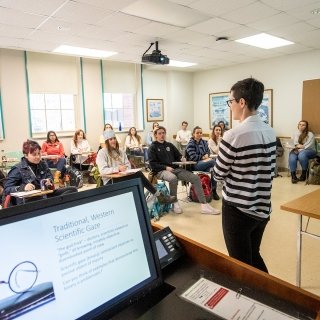 Faculty member teaching class