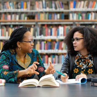 Faculty member and student