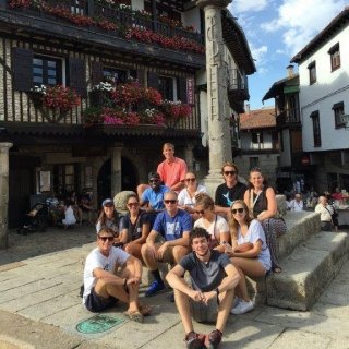 Students in European town