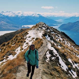 Student on a mountain