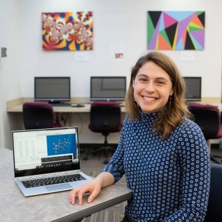 Student with computer