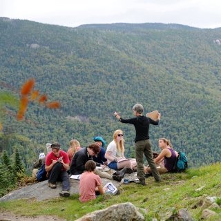 Class on a hill side