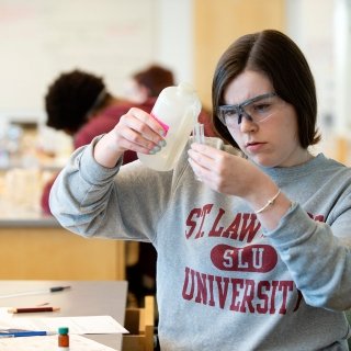 Student working in lab