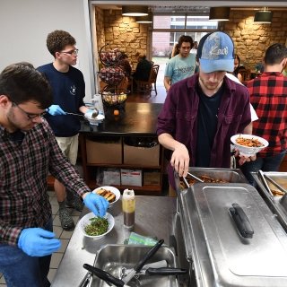 Students preparing food