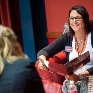 A Laurentian conducts a practice interview with a current student.