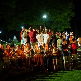 Students on the quad