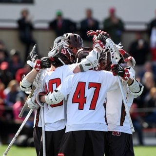 Lacrosse players celebrate