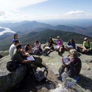 Students attend class at the top of Whiteface Mountain.
