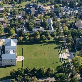 Arial view of Richard F. Brush ’52 University Quad