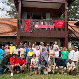 Alumni group gathered in front of the KSP compound in Kenya