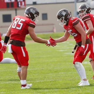 Football players celebrate