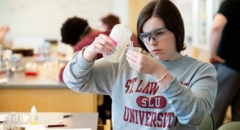 Student working in lab