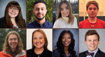 Eight headshots of members of the class of 2020.