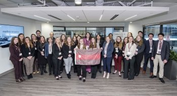 A large group of Saint Lawrence students and alumni come together in Washington, D.C.