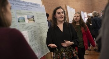 A Saint Lawrence student explains their research featured on their poster.