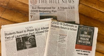 A stack of The Hill News, Saint Lawrence University's student newspaper.