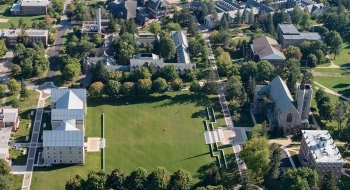 An aerial view of the Saint Lawrence University campus.