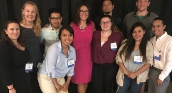 A group of Saint Lawrence students at an undergraduate research conference.