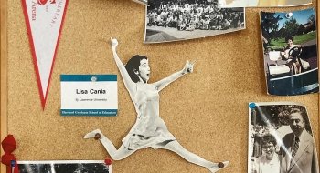 Bulletin board with pictures