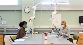 Students in a science lab