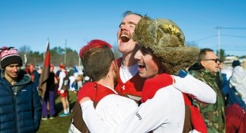 Cross country runners celebrating