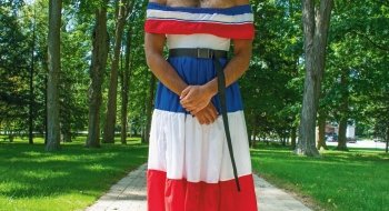 Person in colorful clothing