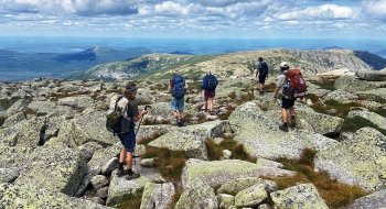 Hikers on a mountain