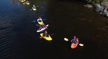 A photo of students kayaking.