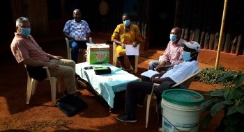 Conducting an interview in Nyeri, Kenya