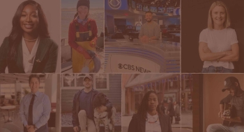 A collage of several Saint Lawrence University alumni in various fishing, media, and finance jobs.