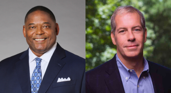 On the left, headshot of Keith B. Henry. On the right, headshot of Dan Brindisi.