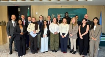 group photo of students at the Ireland mission to the UN