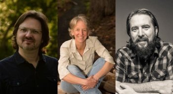 A collage of Kenny Cook, Ana Maria Spagna, and Joe Wilkins.