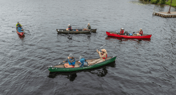 Students canoeing at Camp Canaras