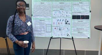 Tafadzwa Musasa ‘26 presenting her research poster at the 2026 NE-1 Tri-Beta District Convention.