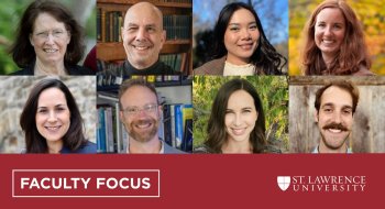 head shots of eight faculty members who are mentioned in the story