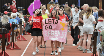 Orientation leaders welcome new students at St. Lawrence University’s Matriculation ceremony.