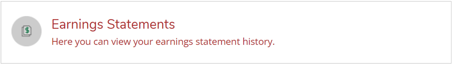 Screenshot of Earning Statements Button on Self Service