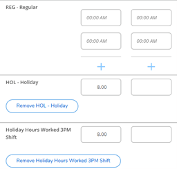 Screenshot of Holiday Hours