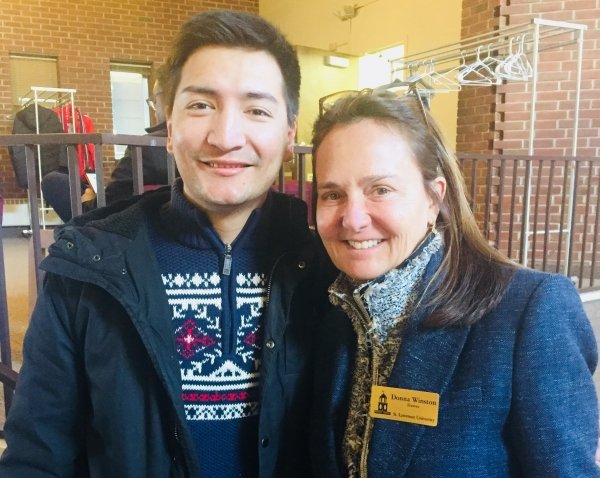 Mo Ruze and his mentor, Trustee Donna Winston.