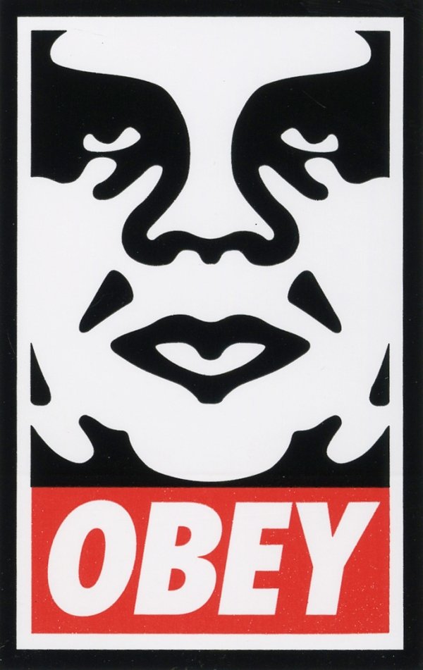 graphic of man's face with "OBEY"