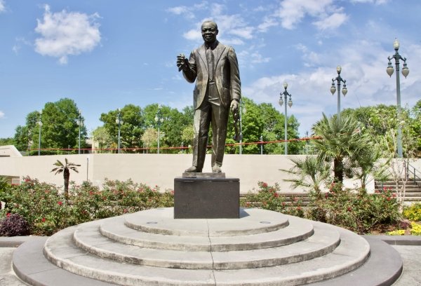 Statue of Louis Armstrong at Louis Armstrong Park in New Orleans. 