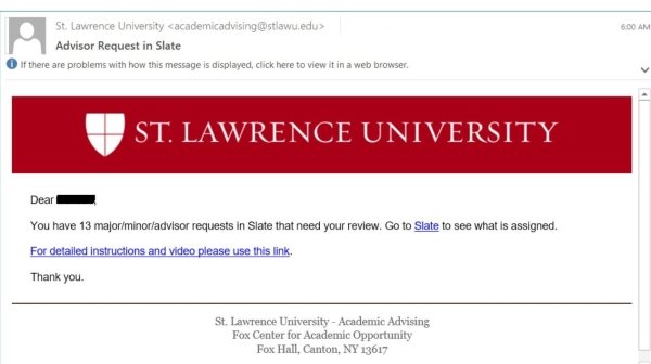 screenshot of email advisors receive when action is needed