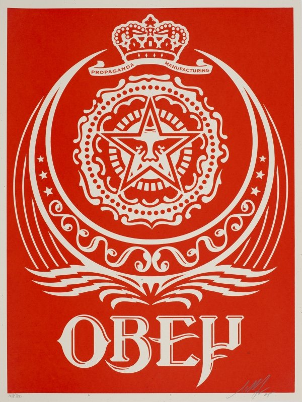 graphic poster with "OBEY"