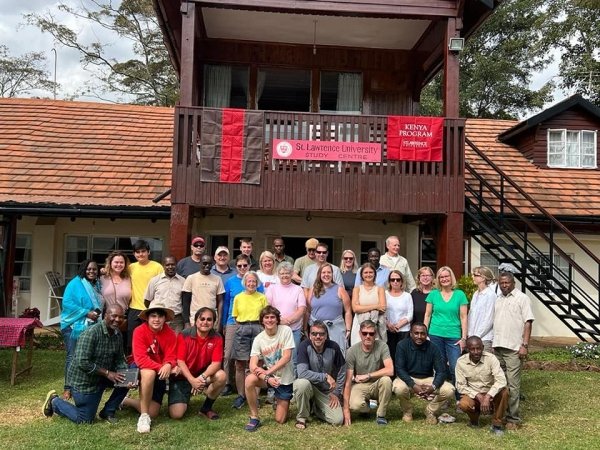 Alumni group gathered in front of the KSP compound in Kenya
