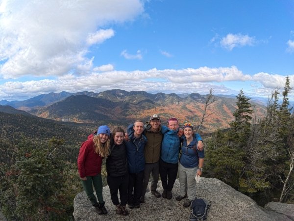 Group photo looking across the Great Range.