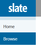 screen shot of the navigation menu in slate workflow with the "Browse" option highlighted