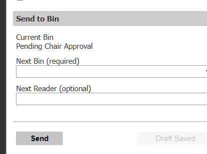 screen shot of the send button in the slate reviewer form
